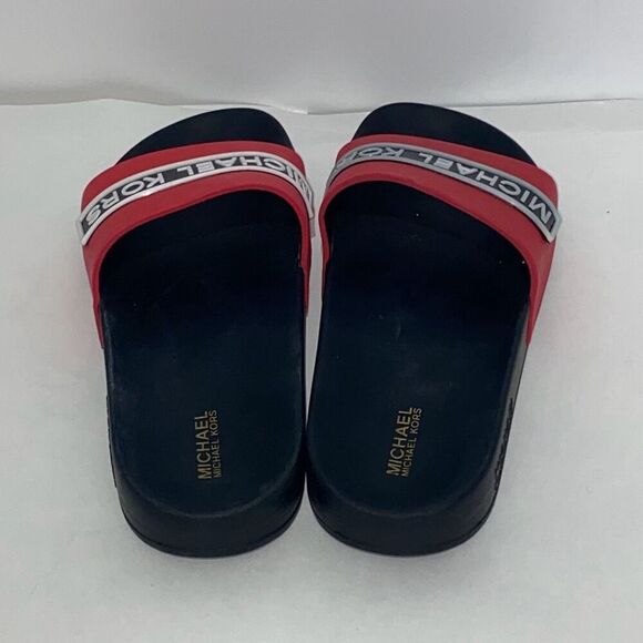 Michael Kors Men's MK Logo Jake Slides Sandals Red and Black Size 7M - Picture 4 of 7